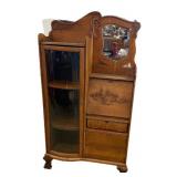 Antique Victorian Oak Secretary Desk And Curio