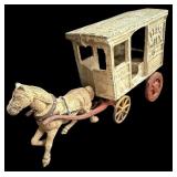 Cast iron Horse & Milk Wagon
