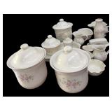 16 pc Phaltzcraft Tea Rose-Canisters, Pitchers,