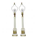 Vintage Kilk Glass Pair Lamps (Look These Up)