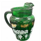 Vintage Anchor Hocking Forest Green Glass Pitcher