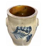 Salt Glazed Stoneware Crock wï¿½ Cobalt Blue Floral