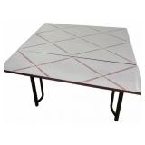 Draw Leaf Red & White Granite Top Kitchen Table