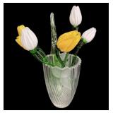Vase wï¿½ Blown Glass  Tulips