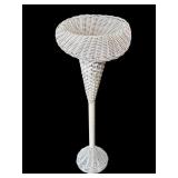 White Wicker Plant Stand