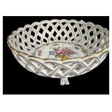 Footed German Lattice Bowl
