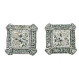 Princess Cut 2.00 ct Lab Diamond Stud Earrings
