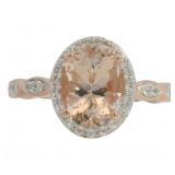 Oval 2.80 ct Natural Morganite & Zircon Ring