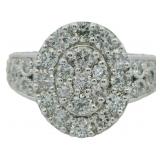 Oval Cut 2.75 ct VS Lab Diamond Cluster Ring