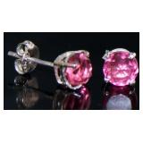 Natural 2.00 ct Strawberry Rose Quartz Earrings