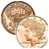 Roll of (20)  Peace .999 Pure Copper Rounds