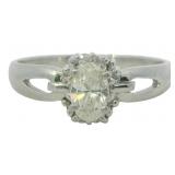 Platinum .39 ct Natural Oval VS Diamond Ring