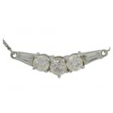 Platinum 1.20 ct Natural Round Diamond Necklace