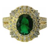 Oval 4.20 ct Emerald & Diamond Designer Ring