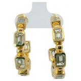 Natural 8.50 ct Blue Topaz Hoop Earrings