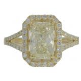 10kt Gold 1.93 ct Yellow VS Lab Diamond Ring