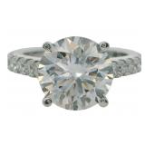 10kt Gold 4.46 ct Round Lab Diamond Ring