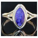 Natural Vintage Style Marquise Sapphire Ring