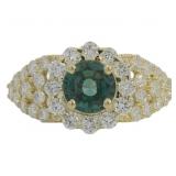 10kt Gold 2.19 ct Lab Alexandrite & Diamond Ring