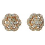 Natural 1/2 ct Diamond Cluster Earrings