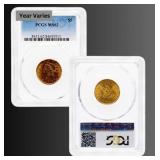 $5 Gold Liberty Half Eagle - PCGS MS62