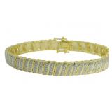Elegant Natural Diamond Wavelink Bracelet