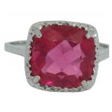 Cushion Cut 3.80 ct Pink Sapphire & Diamond Ring