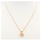 Christian Dior CD Logo Gold Necklace