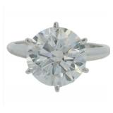 14kt Gold 3.65 ct Round Lab Diamond Solitaire Ring