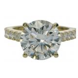 10kt Gold 4.42 ct Round Lab Diamond Ring