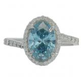10kt Gold 1.96 ct Fancy Blue Lab Diamond Ring