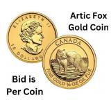 1/4 oz Canadian Arctic Fox Gold Coin