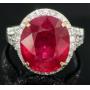 14kt Gold 12.26 ct Oval Ruby & Diamond Ring