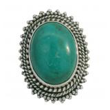 Oval 8.50 ct Natural Cabochon Turquoise Ring