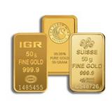 50  gram Gold Bar - Brand Varies ( No Card )