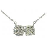 14kt Gold 4.20 ct VS Double Diamond Necklace