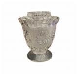 Clear Glass Footed Jar With Lid In The Rosette
