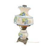 Antique Milk Glass Hurricane Lamp