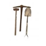 (3)PCS Tools- Shovel, Pick, And Sledge Hammer
