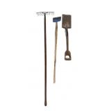 (3) PCS Tools- Garden Rake, And Scrapper