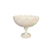 White Milk Glass Pedestal Compote Bowl