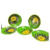 (6) PCS Vintage Hand Painted Shallow Bowls
