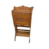 Antique Pressed And Carved Oak Drop Front Desk