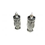 (2) PCS Fostoria Crystal Paneled  Salt And Pepper