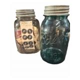 Vintage Ball Blue Canning Jar & Clear Jar wï¿½