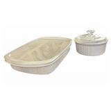 (2) pc French White Corning Ware 9 x 13 & 1 Qt