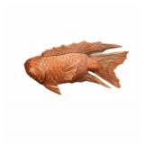 Hand Carved Wooden Fish Sculpture