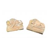 (2) PCS Vintage Lions Bookends