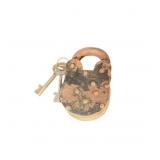 Antique Cast Iron Padlock With Two Keys