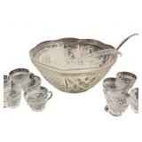 (24 PCS Vintage Anchor Hocking Punch Bowl And
